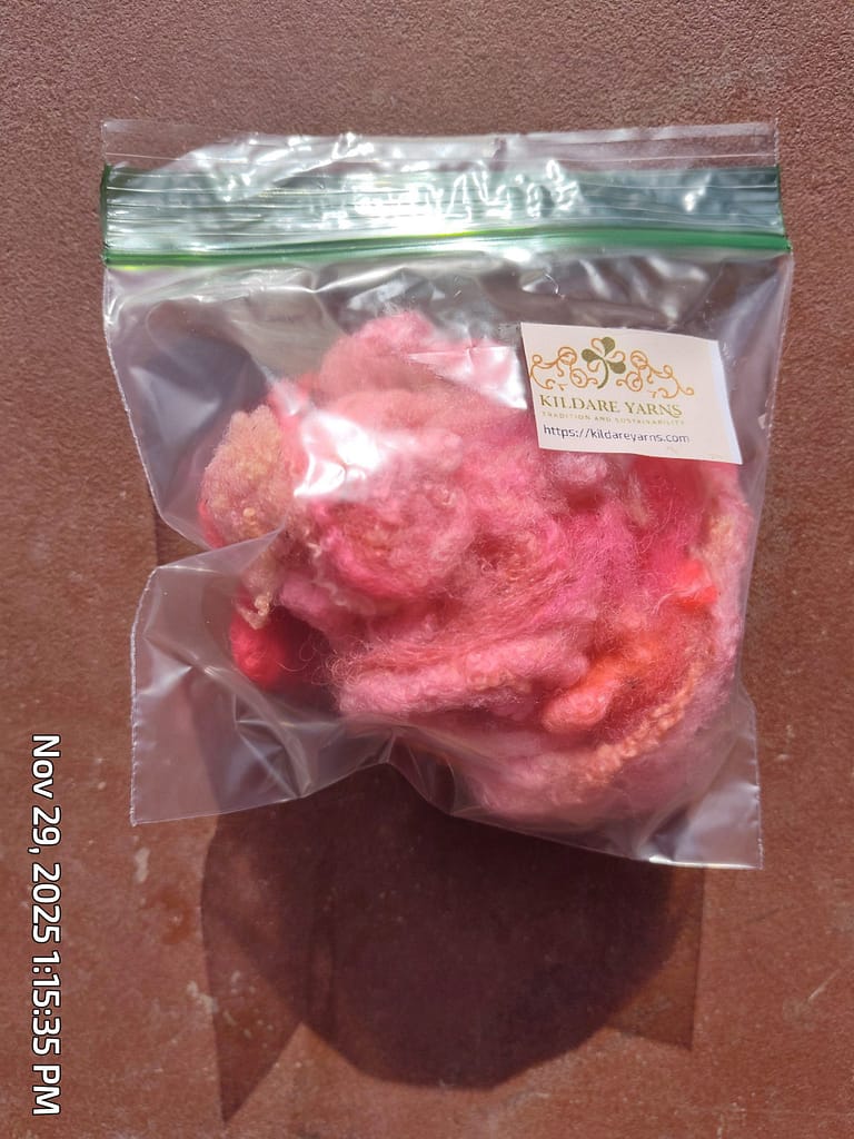 Watermelon-colored wool